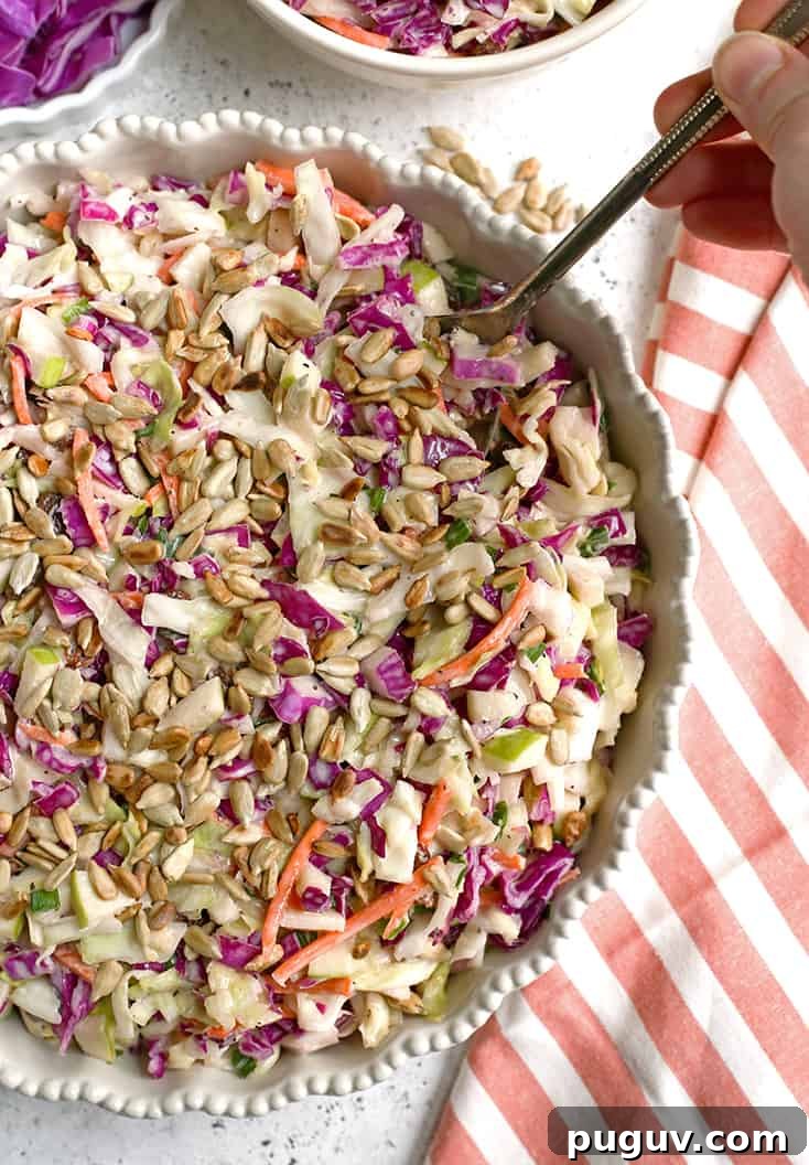 This Paleo Whole30 Coleslaw is easy to make and so delicious. Crunchy, fresh and such a great side dish. Gluten free, dairy free, and sugar free. This Paleo Whole30 Coleslaw is easy to make and so delicious. Crunchy, fresh and such a great side dish. Gluten free, dairy free, and sugar free.