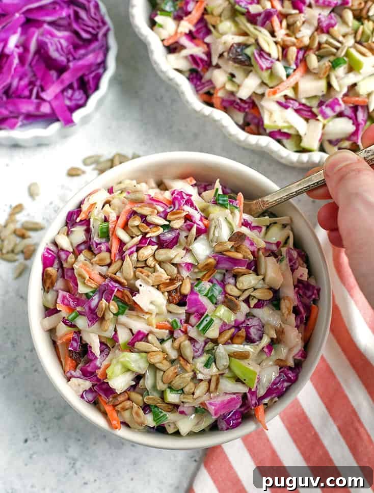 This Paleo Whole30 Coleslaw is easy to make and so delicious. Crunchy, fresh and such a great side dish. Gluten free, dairy free, and sugar free. This Paleo Whole30 Coleslaw is easy to make and so delicious. Crunchy, fresh and such a great side dish. Gluten free, dairy free, and sugar free.