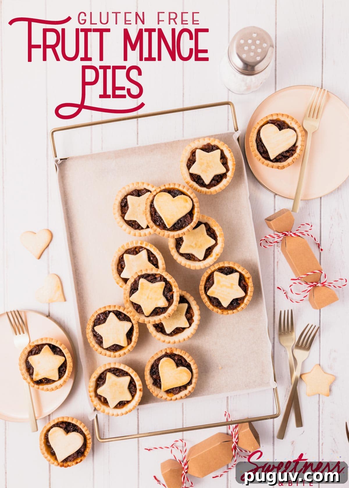 Mince pies arranged on a tray