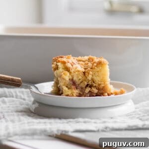 strawberry jam coffee cake being served