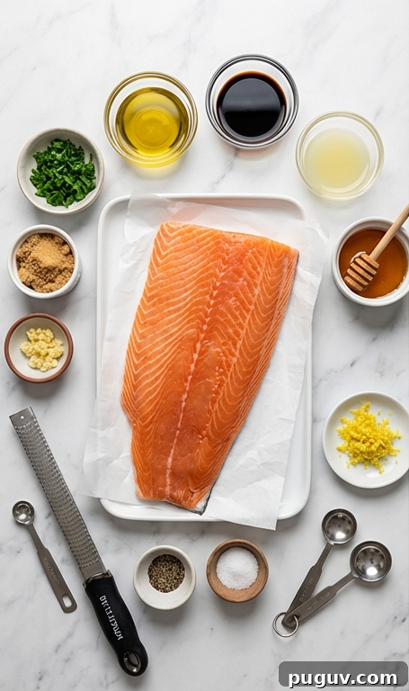Marinated salmon ingredients