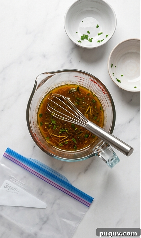 Salmon marinating in a bag
