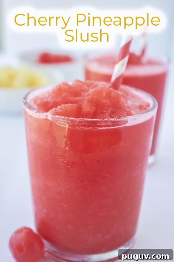 Text on image Cherry Pineapple Slush