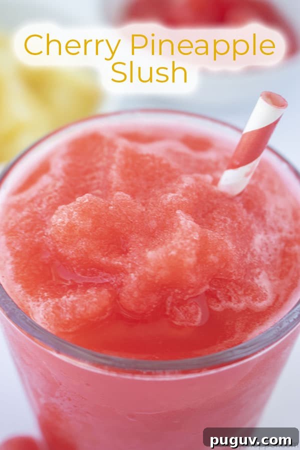 Text on image Cherry Pineapple Slush