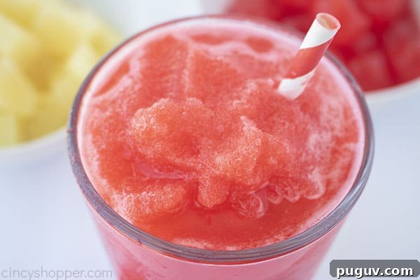 Cherry slushy overhead