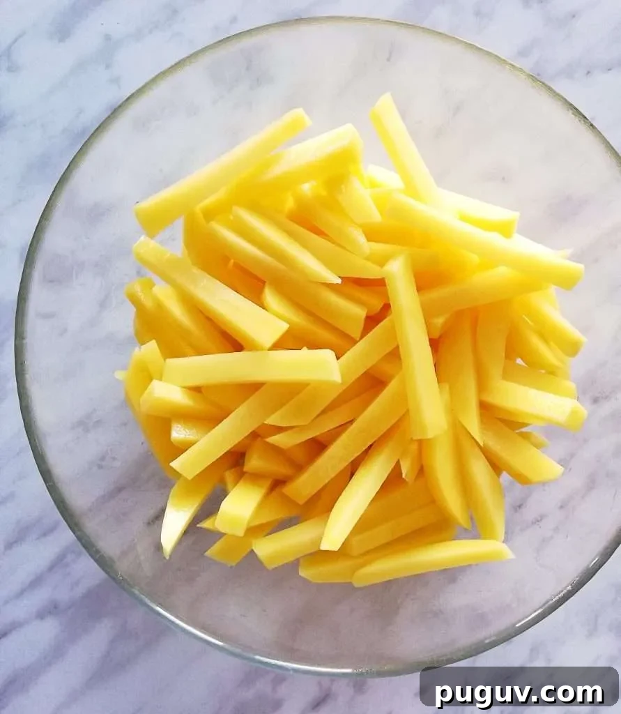 Crispy Oven-Baked French Fries Recipe for Perfect Results 5 oven french fries in bowl with oil