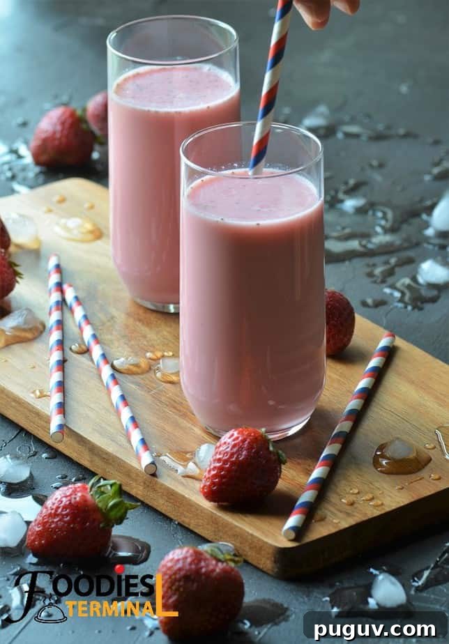 Refreshing Homemade Strawberry Lassi Recipe: Creamy Yogurt Drink 6 Strawberry lassi pink color served in glasses