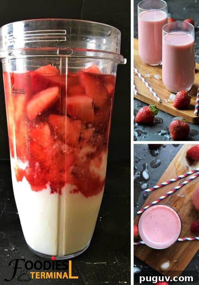 Refreshing Homemade Strawberry Lassi Recipe: Creamy Yogurt Drink 10 Steps showing how to make strawberry lassi at home