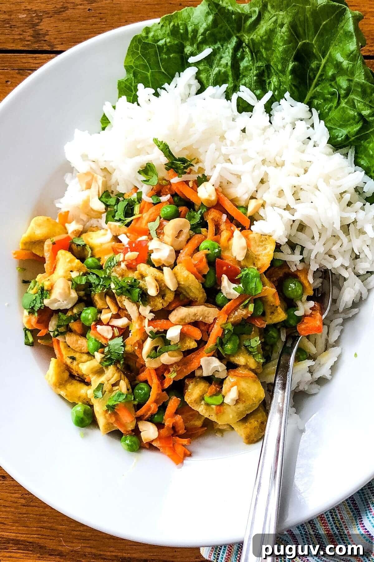 Authentic Thai Coconut Curry Chicken Recipe for Dinner 3 bowl of Thai chicken with rice.