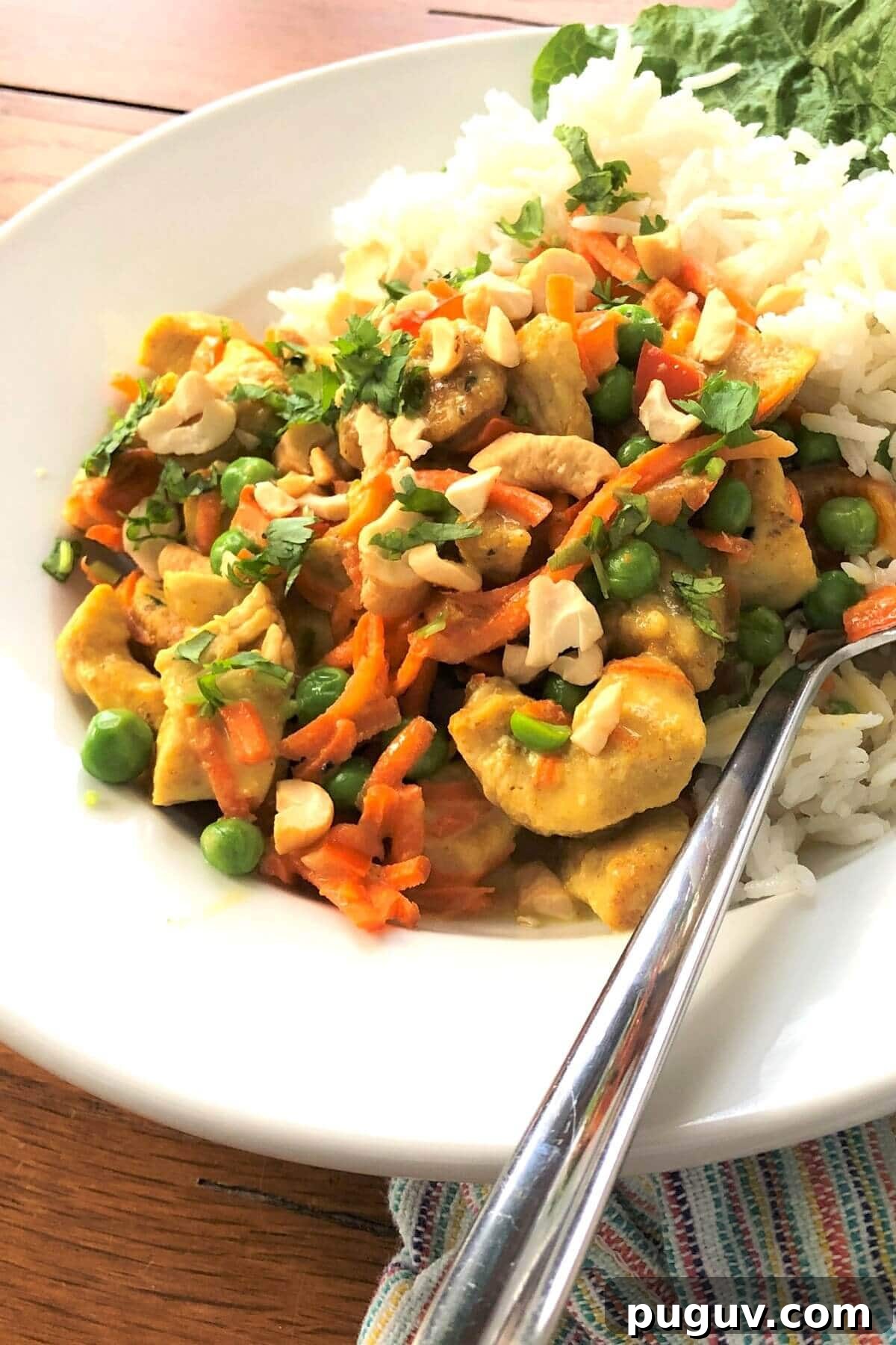 Authentic Thai Coconut Curry Chicken Recipe for Dinner 4 curry chicken in a bowl.
