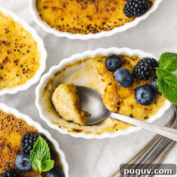 A table filled with dairy-free coconut crème brûlées