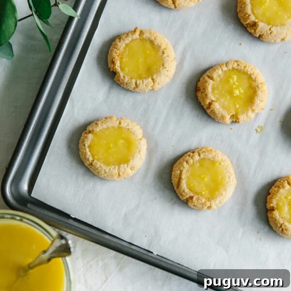 Lemon curd thumbprint cookies.