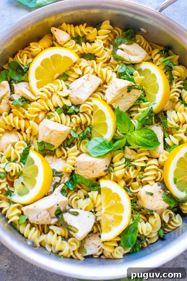 Lemon Pepper Basil Chicken and Pasta.