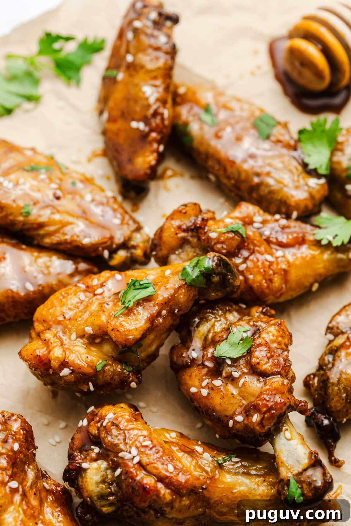 Crispy baked honey garlic chicken wings