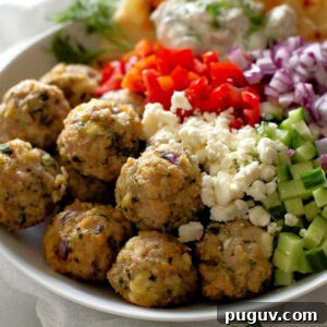 greek meatballs with feta tomato and cucumber