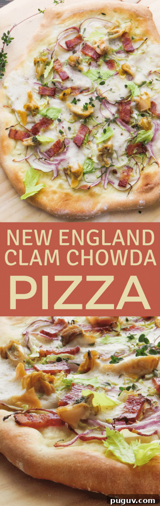 A twist on clam chowder, New England Clam Chowda Pizza has all the goodness of the classic chowder on a piping hot crust! Fresh clams, bacon and potatoes add authentic flavor.