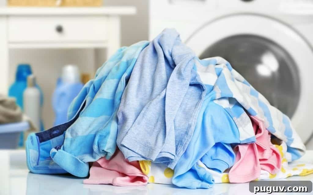 piles of laundry