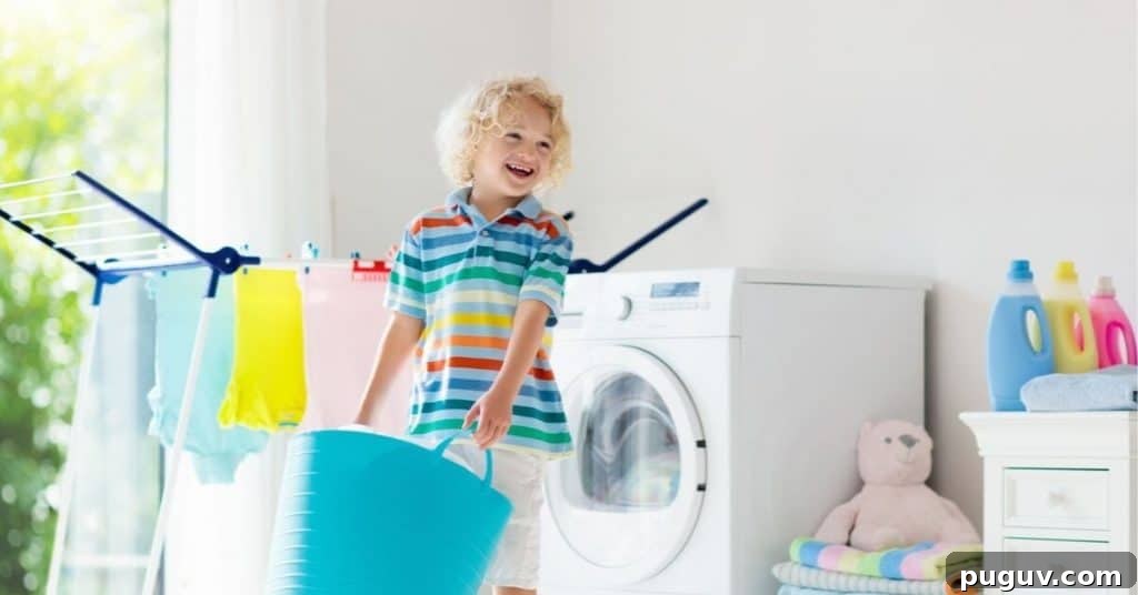get kids to help with laundry