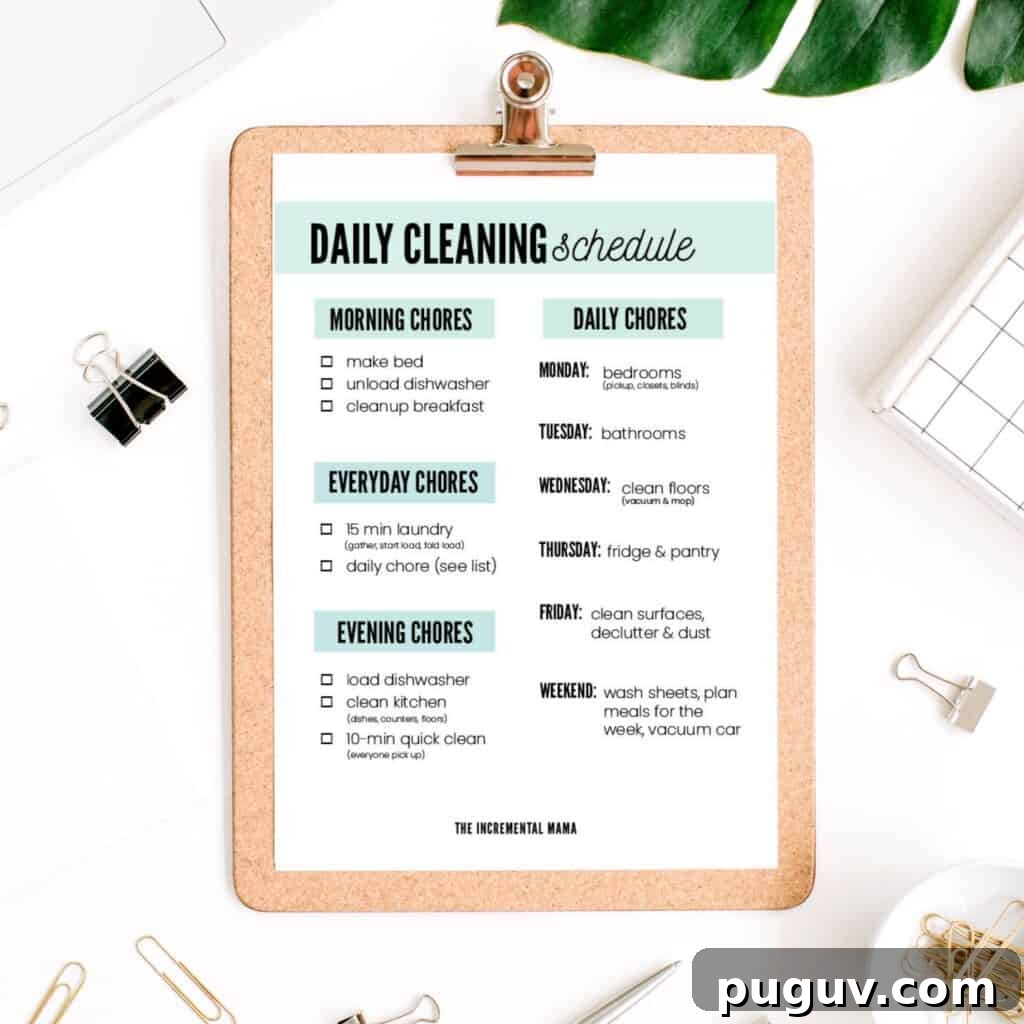 free printable weekly cleaning schedule