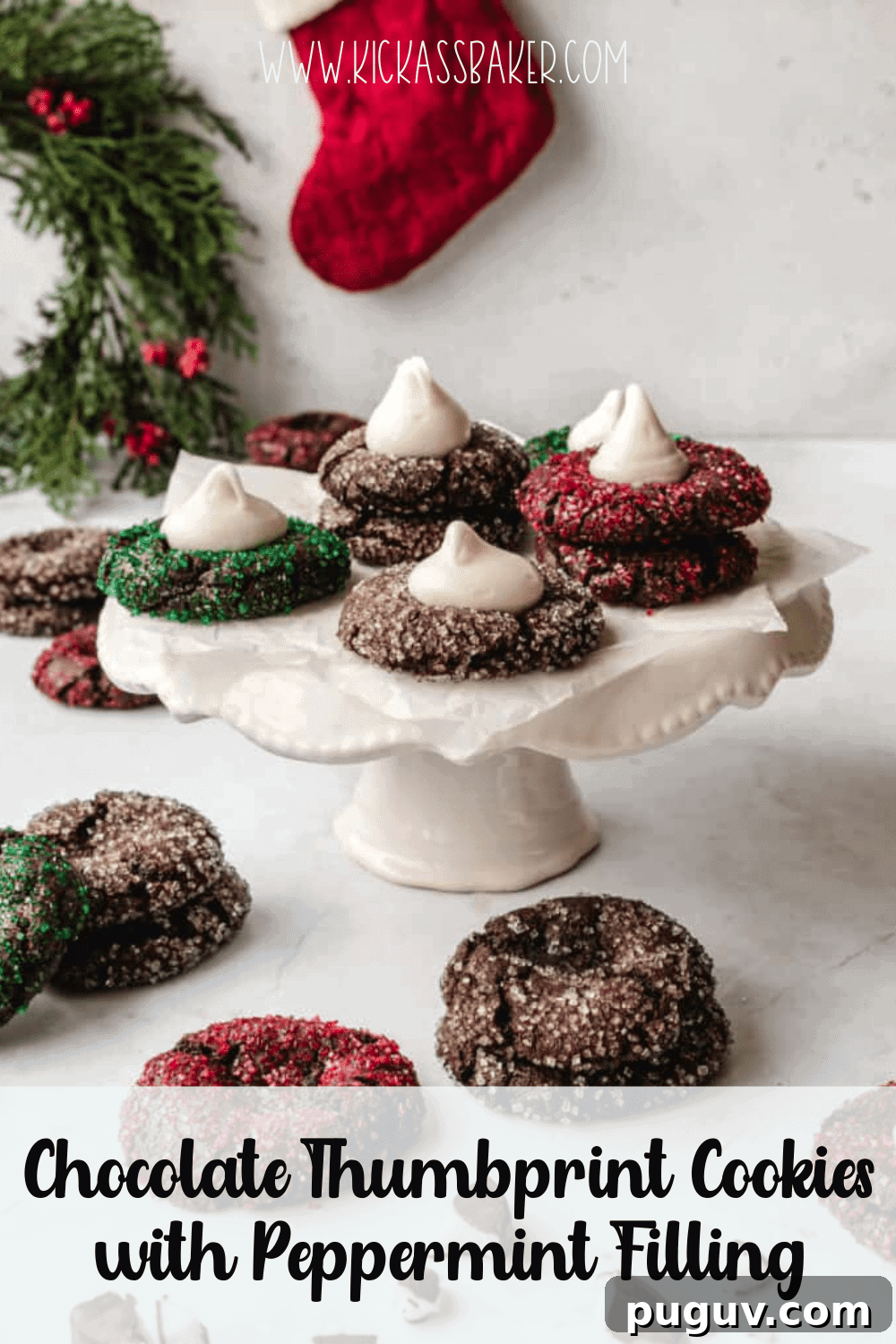 Try this take on a classic holiday thumbprint cookie with peppermint filling.